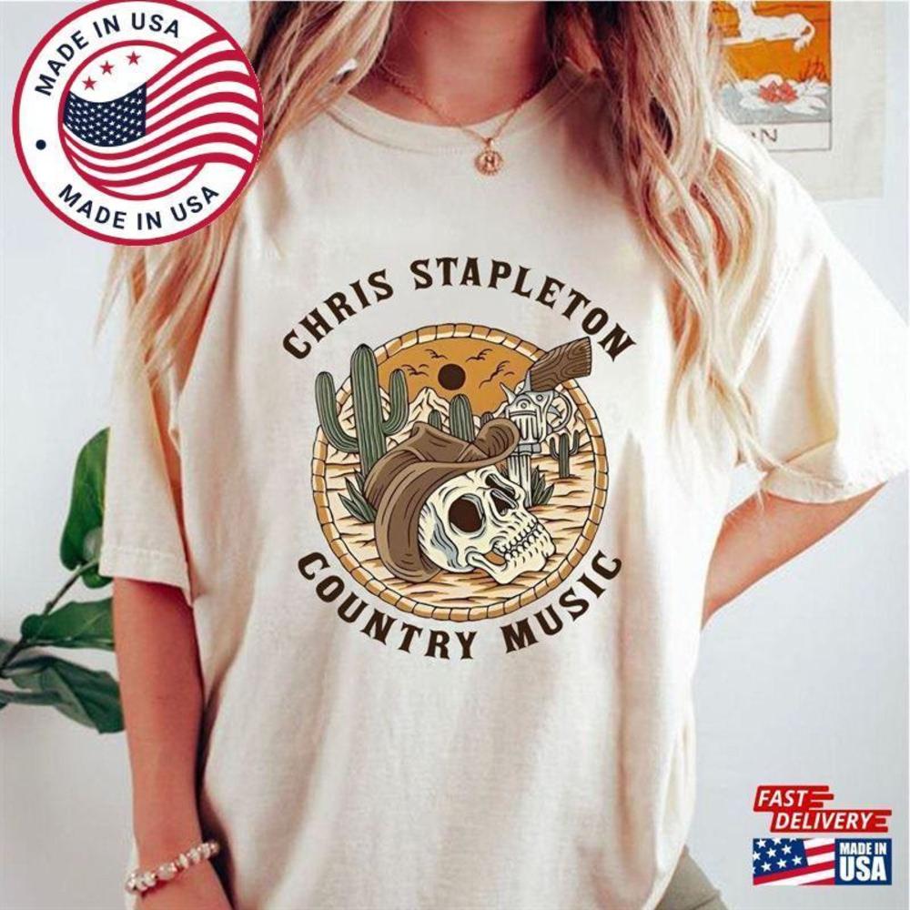 Chris Stapleton Bullhead T-Shirt Boho Style  Album  Country